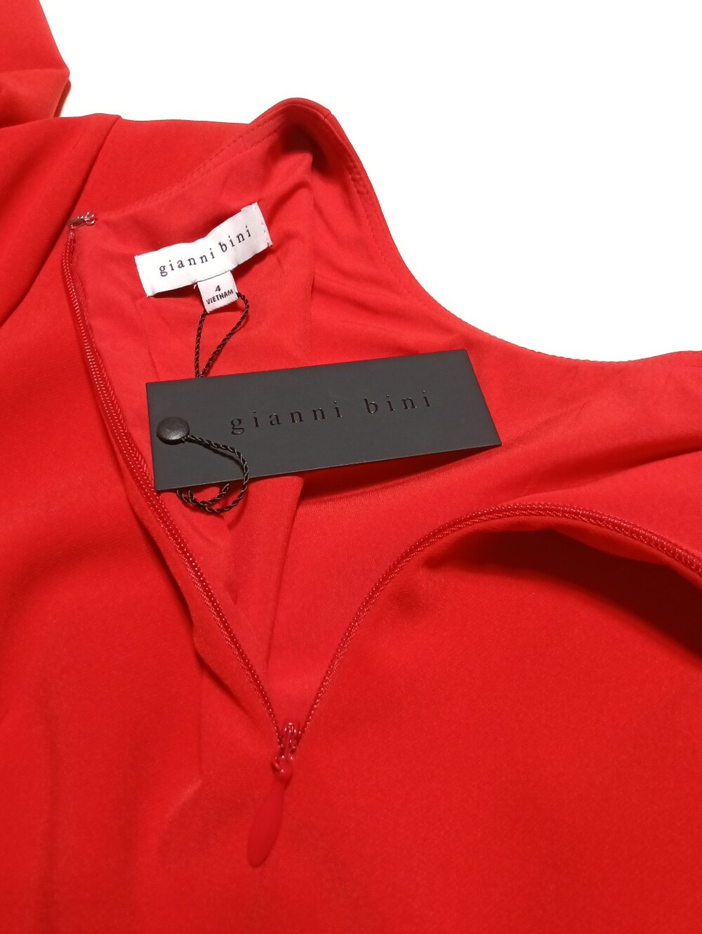 Gianni Bini Red Long-Sleeve Mini Dress with Side Rosette Detail Size 4 - Picture 13 of 16